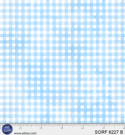 Sorbet Flannel Blue Gingham Cotton Fabric - 44" / 45" per Yard