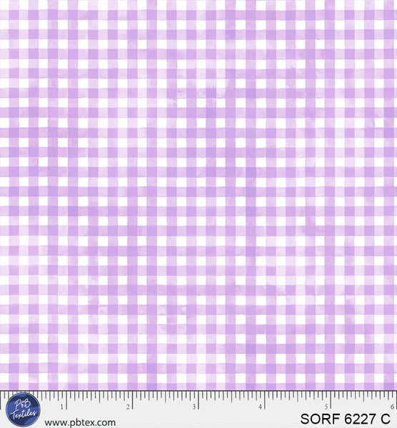 Sorbet Flannel Purple Gingham Cotton Fabric - 44" / 45" per Yard