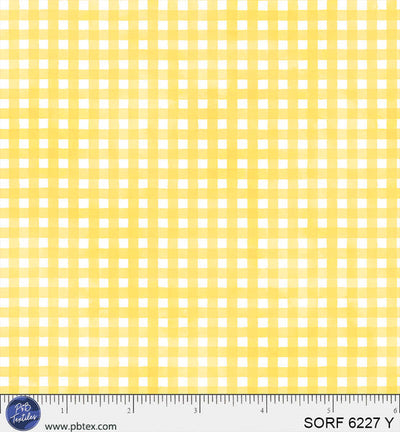 Sorbet Flannel Yellow Gingham Cotton Fabric - 44" / 45" per Yard