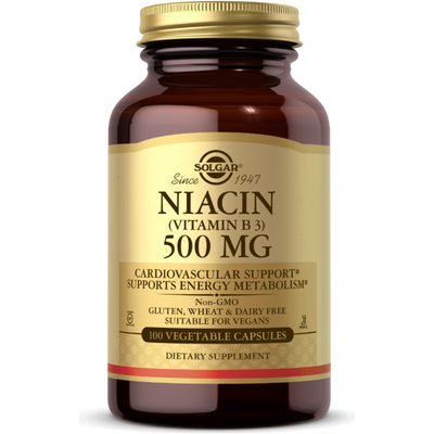 Solgar Niacin Vitamin B3 500 mg - 100 Vegetable Capsules