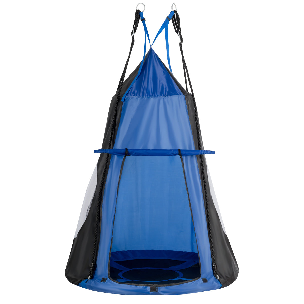 2-in-1 40 Inch Kids Hanging Chair Swing Tent Set - Blue