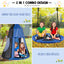 2-in-1 40 Inch Kids Hanging Chair Swing Tent Set - Blue