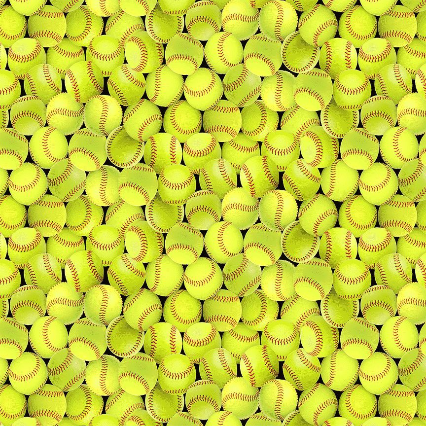 Tela de Fanático del Fitness de Softball Empacada en Amarillo - 44"/45" por Yarda