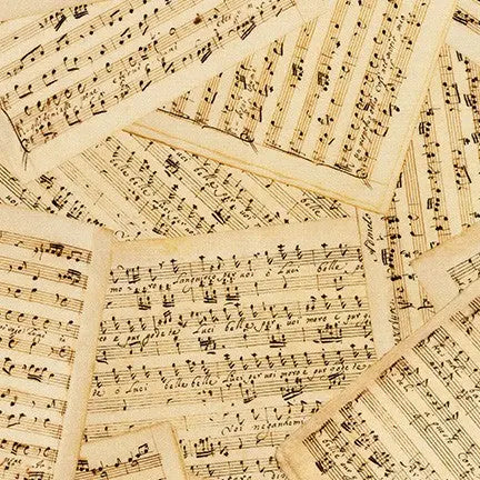 Natural Antique Library of Rarities Cotton Wideback Fabric
