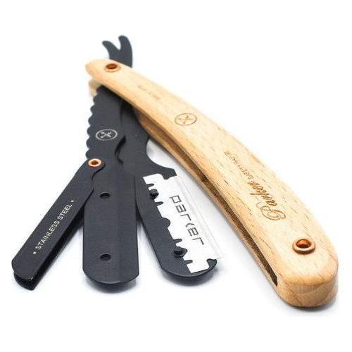 Rasoir de barbier Parker SRPBA à clip en bois de pin