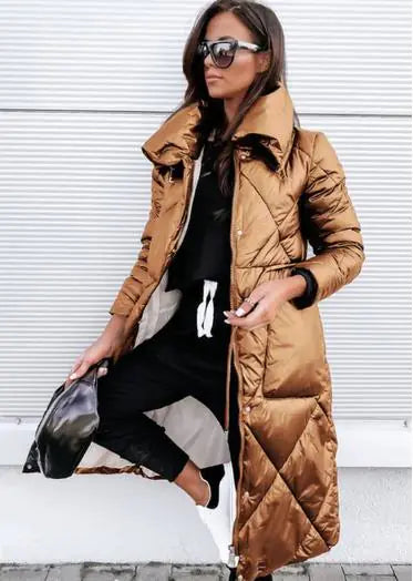 Abrigo Largo Elegante de Invierno para Mujeres