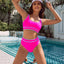 BMJL Women's High Waisted Color Block Bikini Set