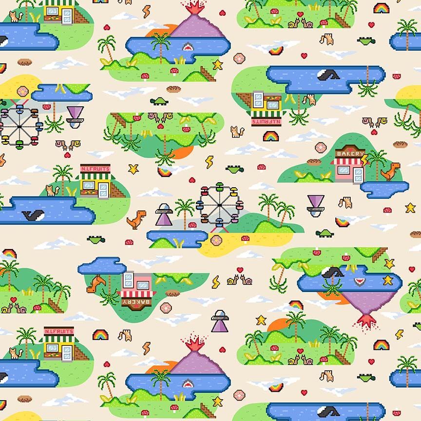 Tissu en coton Game Over - 44"/45" par yard