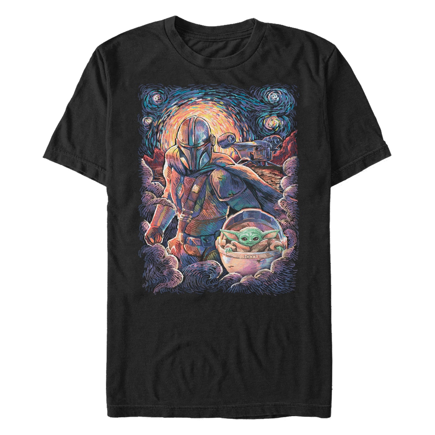 Camiseta para hombre de Star Wars The Mandalorian Child Razor Painty Stars