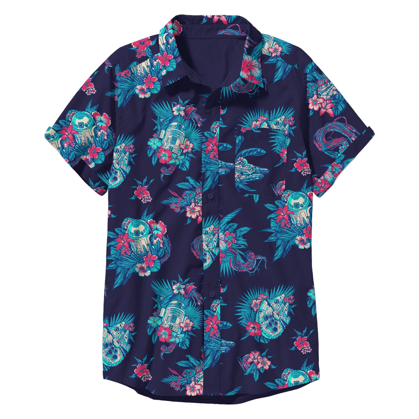 Chemise en tissu tissé à boutons pour hommes Star Wars