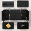 Elegant 4-Door Sideboard Storage Cabinet with Gold Handles