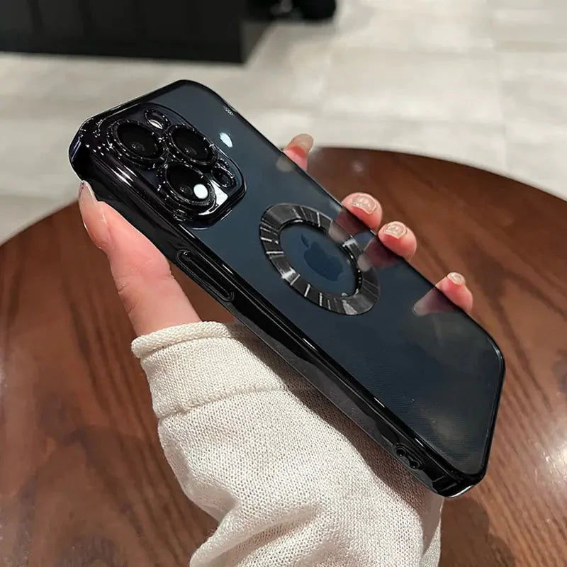 Luxury Plating Logo Hole Case for iPhone