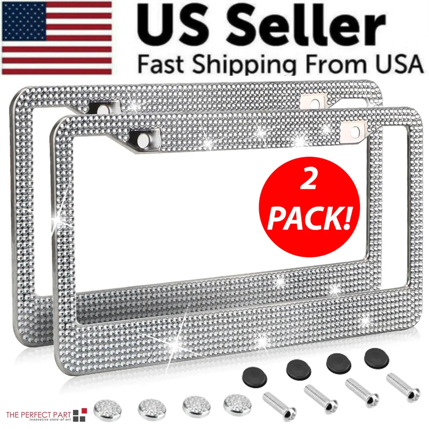 Juego de Marcos para Placas de Licencia con Brillantes Strass