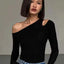 Sleek Spring Off-Shoulder Slim Crop Top