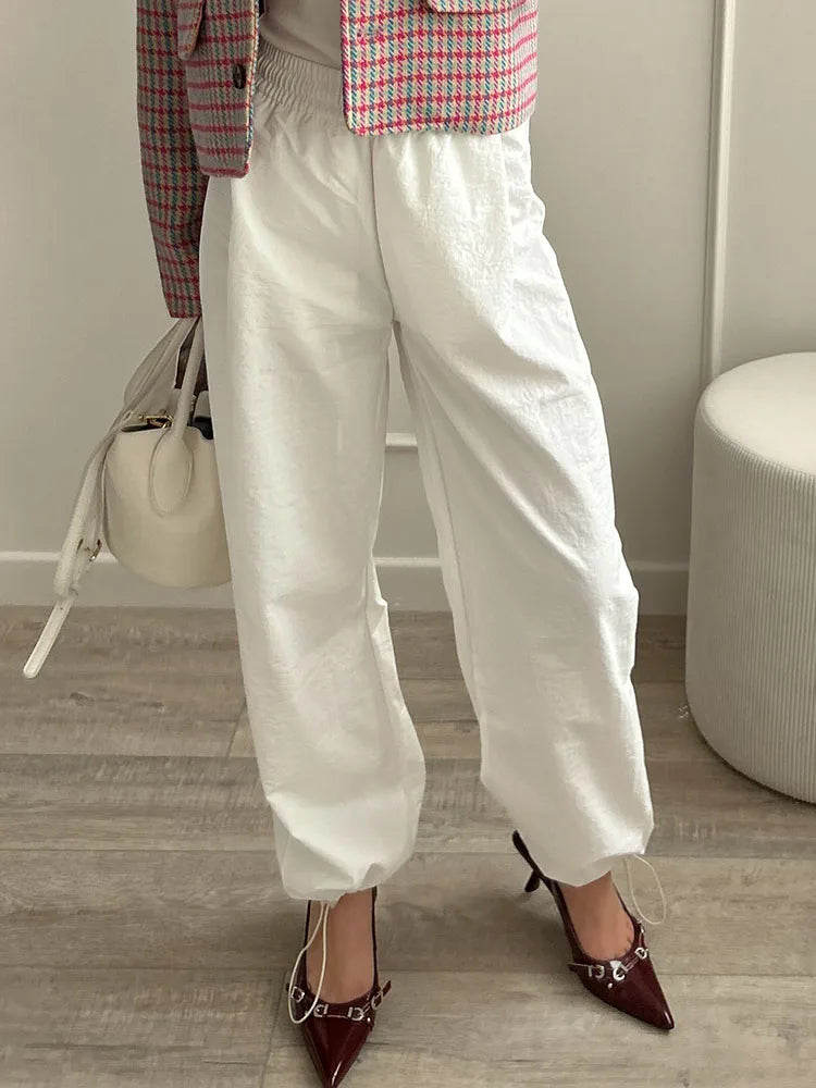 ChicEase Pantalons Jogging Taille Haute à Jambes Larges