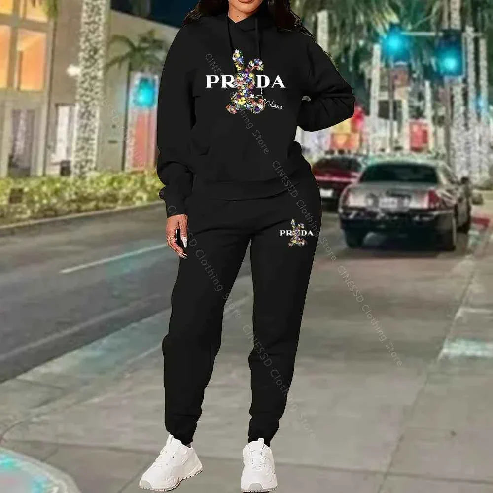 Conjunto de chándal de lujo para mujer de dos piezas en talla grande
