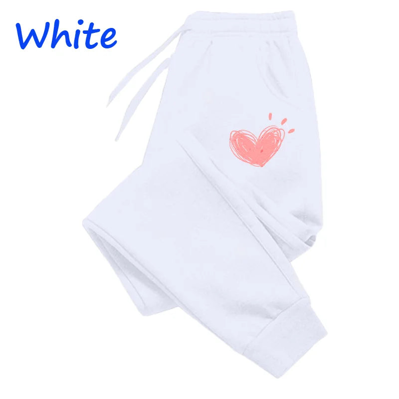 Women’s Cute Heart Printed Sweatpants