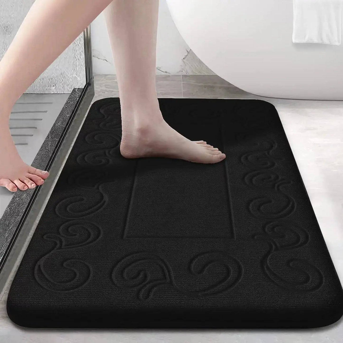 Tapis de bain en mousse à mémoire d'eau absorbante et antidérapant