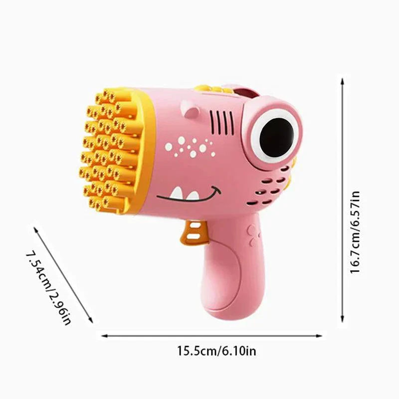 40 Hole Dinosaur Bubble Machine - Electric Bubble Gun for Outdoor Fun