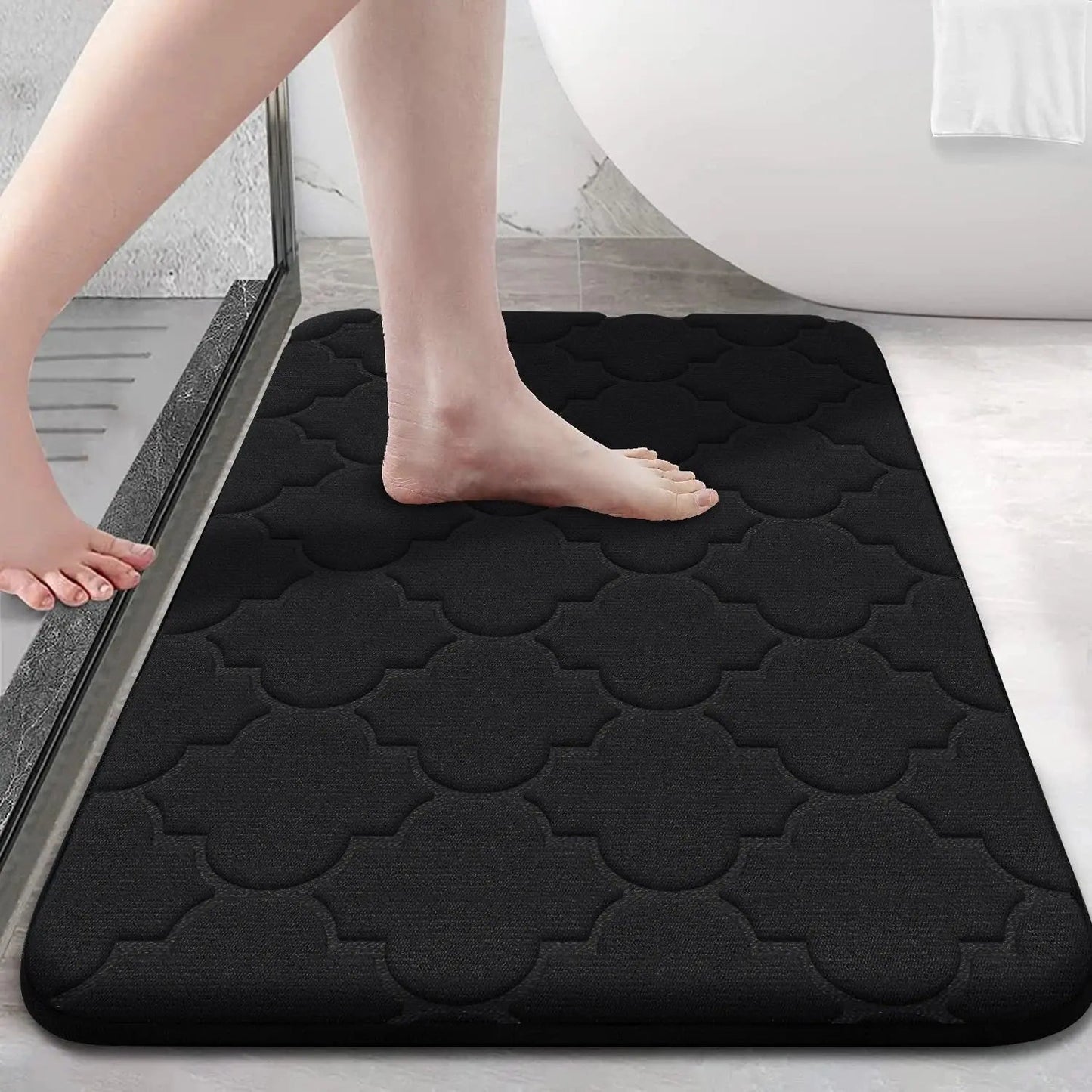 Tapis de bain en mousse à mémoire d'eau absorbante et antidérapant