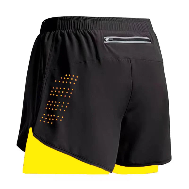 Shorts de course 2 en 1 pour hommes à séchage rapide