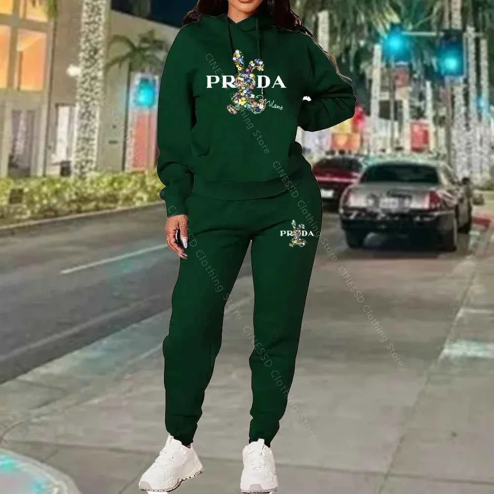 Conjunto de chándal de lujo para mujer de dos piezas en talla grande