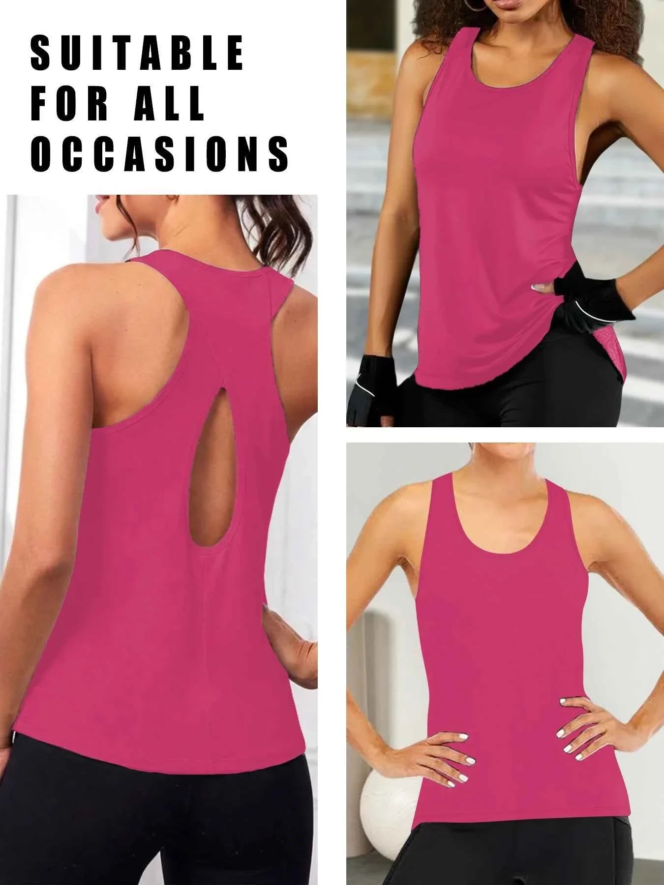 Camisetas de Yoga Racerback Sin Espalda Cruzada Súper Suaves