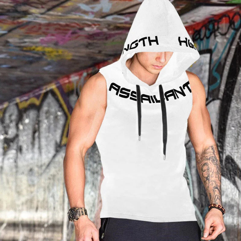 Camiseta sin mangas con capucha premium
