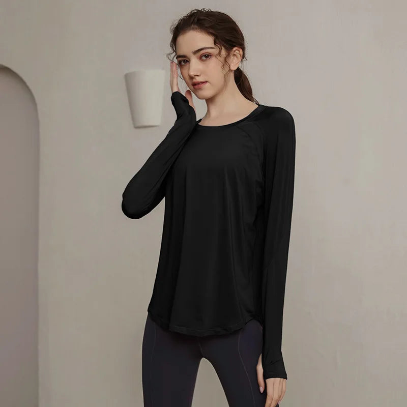 Long Sleeve Yogawear Blouse for Active Living