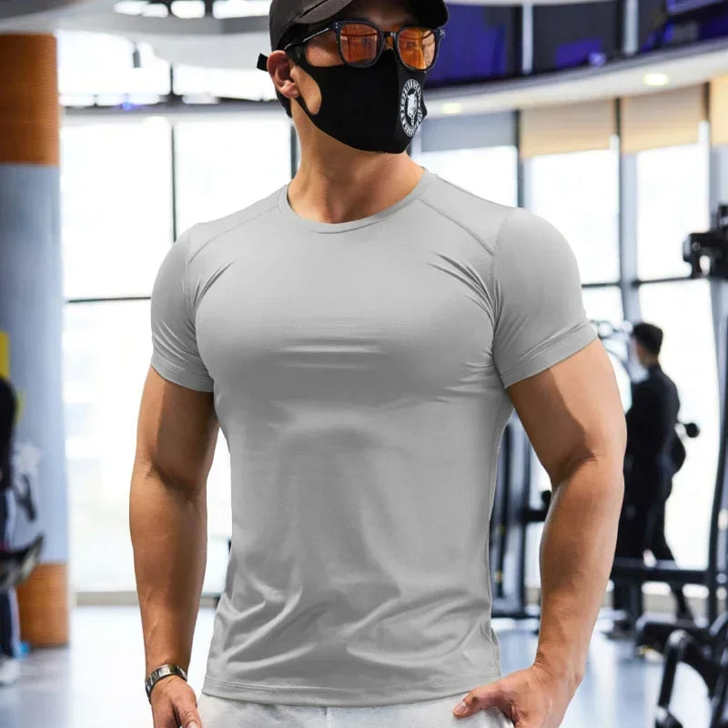 T-shirts de sport pour hommes grande taille en tissu Dry Fit