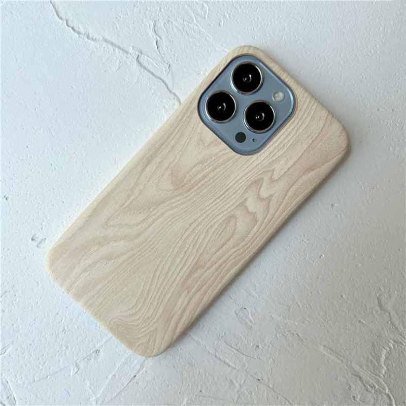 Coque de téléphone en bois rétro premium pour iPhone