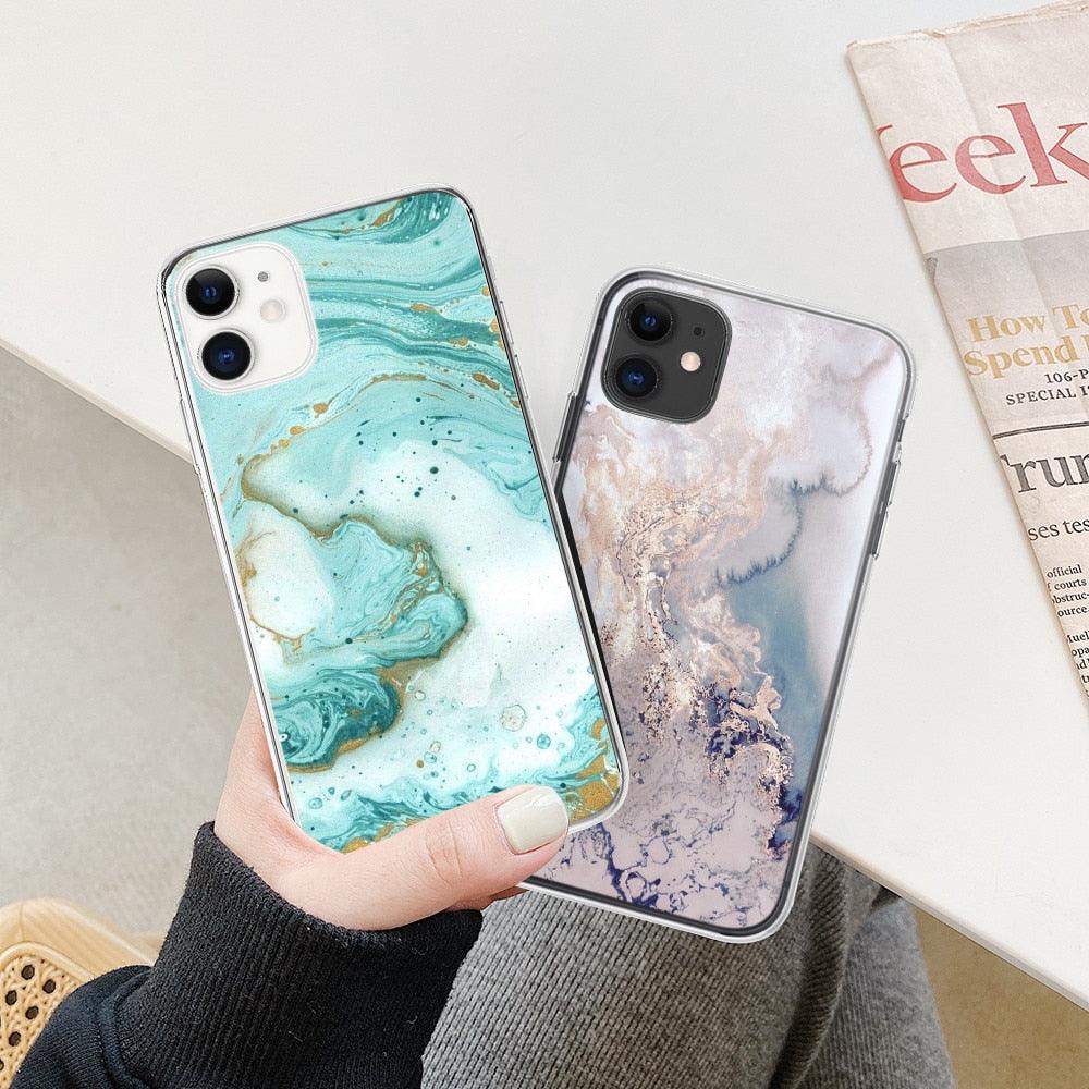Fashion Marble Pattern Phone Case for iPhone Models