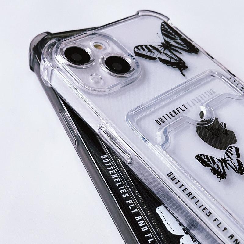 Transparent Butterfly Pattern Case for iPhone 14 Plus & More