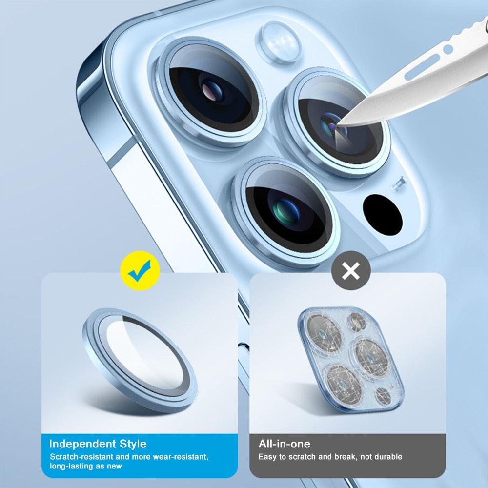 Protecteur d'objectif en verre 3D pour iPhone 13