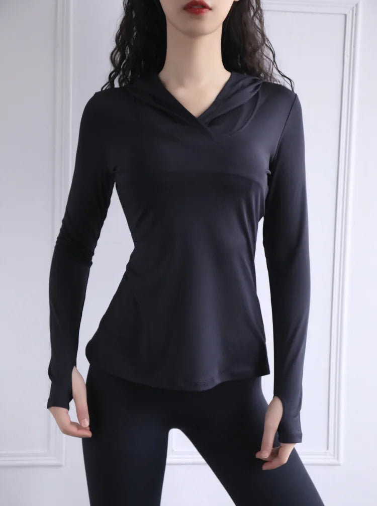 BreatheFit Sudadera de Yoga de Manga Larga para Mujer