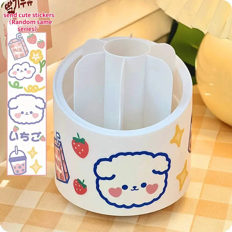 Rangement de pinceaux de maquillage de bureau élégant avec couvercle