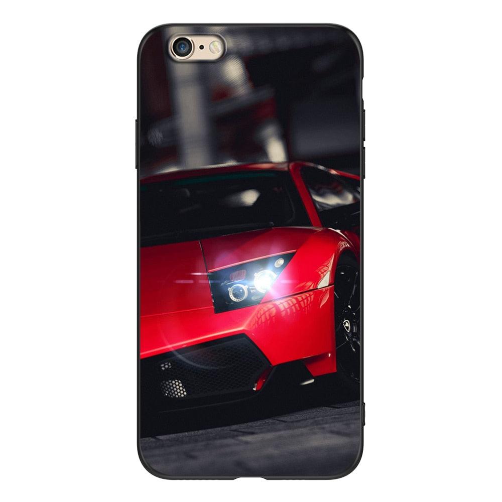 Stylish Soft Silicone Car Print Phone Case for iPhone