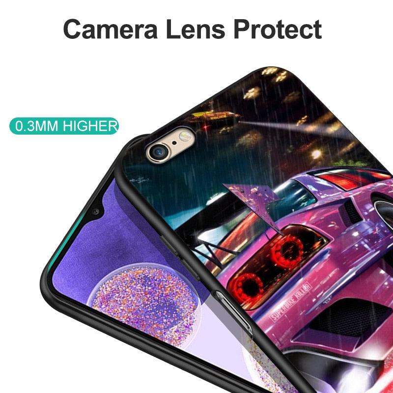 Stylish Soft Silicone Car Print Phone Case for iPhone