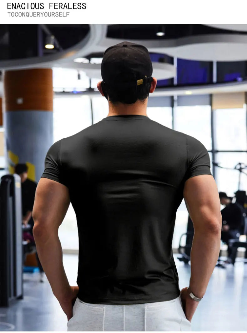 T-shirts de sport pour hommes grande taille en tissu Dry Fit