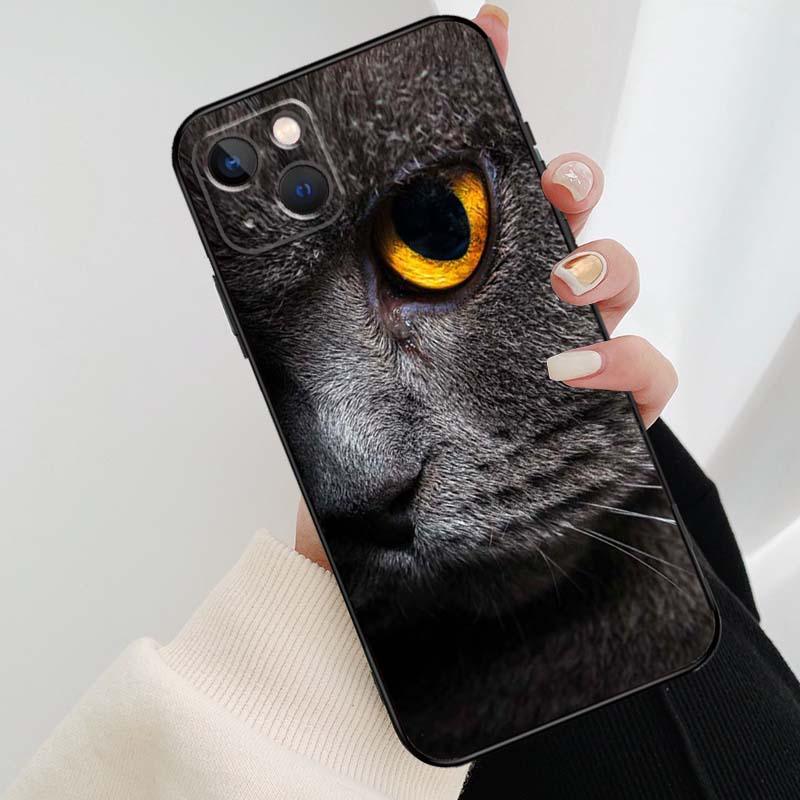 Funda Elegante de Gato British Shorthair Gris para Modelos de iPhone