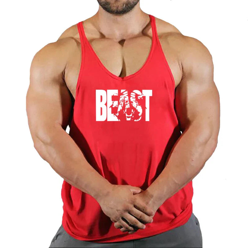 Camiseta sin mangas de algodón para hombre - Chaleco de rendimiento