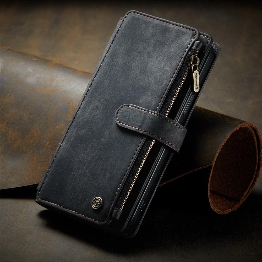 Vintage Leather Wallet Case for iPhone 11-14 Pro Max Mini