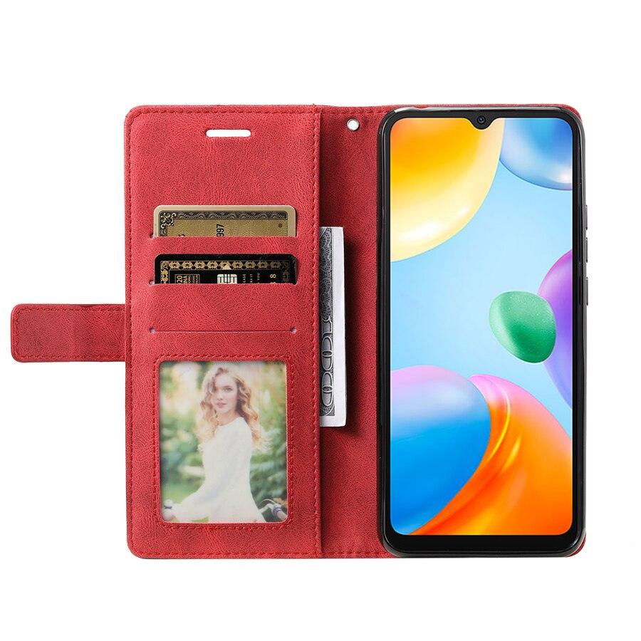 Étui en cuir à rabat portefeuille premium pour la série Xiaomi Redmi