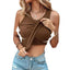 Summer Ribbed Tank Top with Built-In Bra Pads