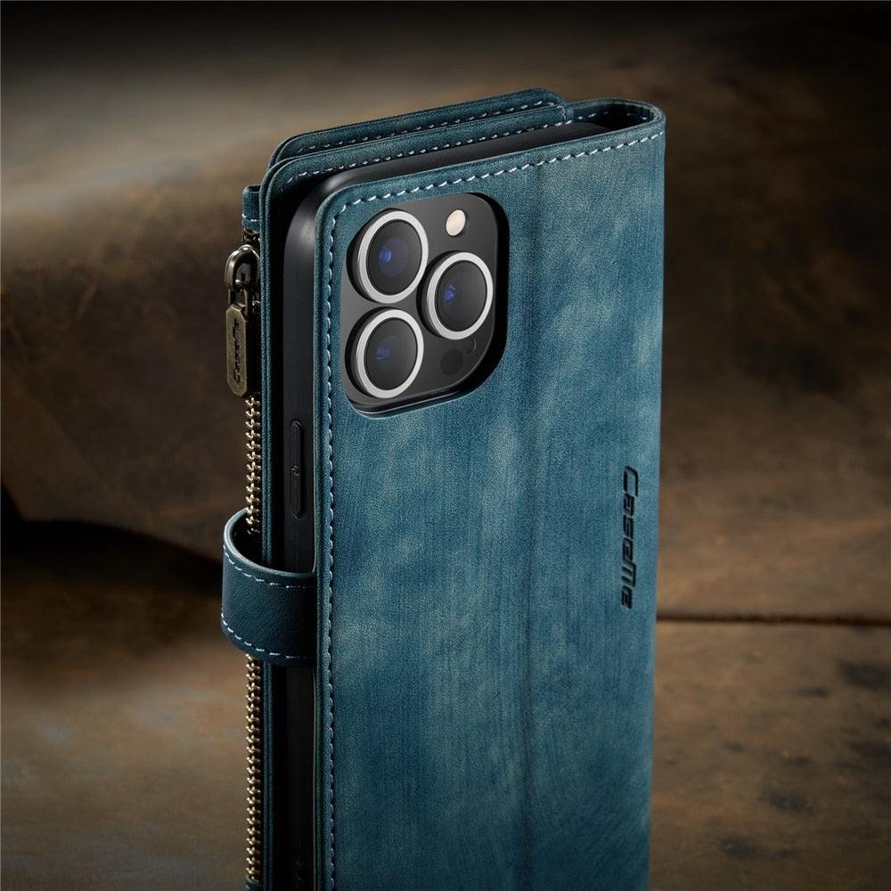 Vintage Leather Wallet Case for iPhone 11-14 Pro Max Mini