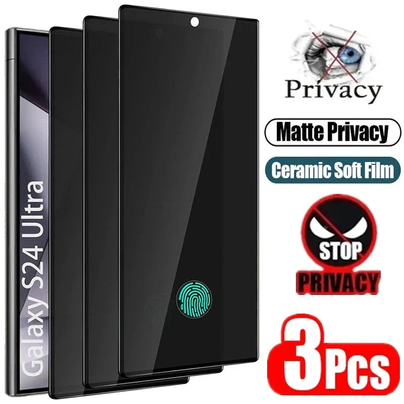 Arvin Matte Ceramic Privacy Screen Protector for Samsung Galaxy - 3 Pack