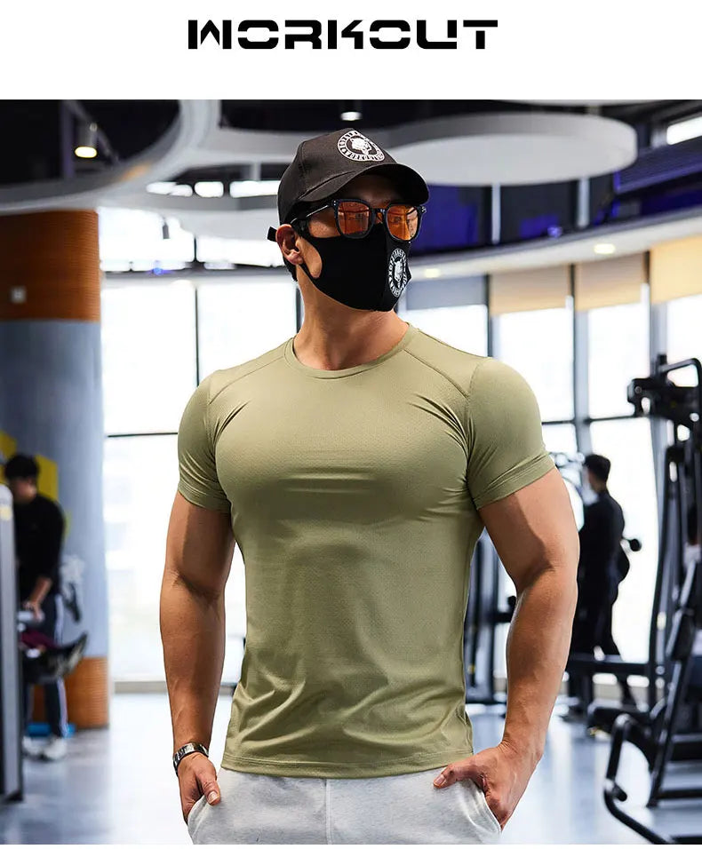 T-shirts de sport pour hommes grande taille en tissu Dry Fit