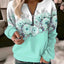 Floral Oversized Zip-Up Hoodie for Women