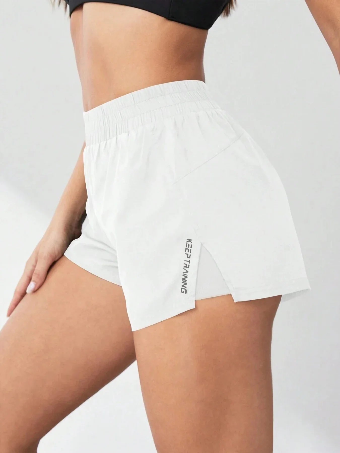 Pantalones Cortos de Yoga Falsos de Dos Piezas para Mujeres