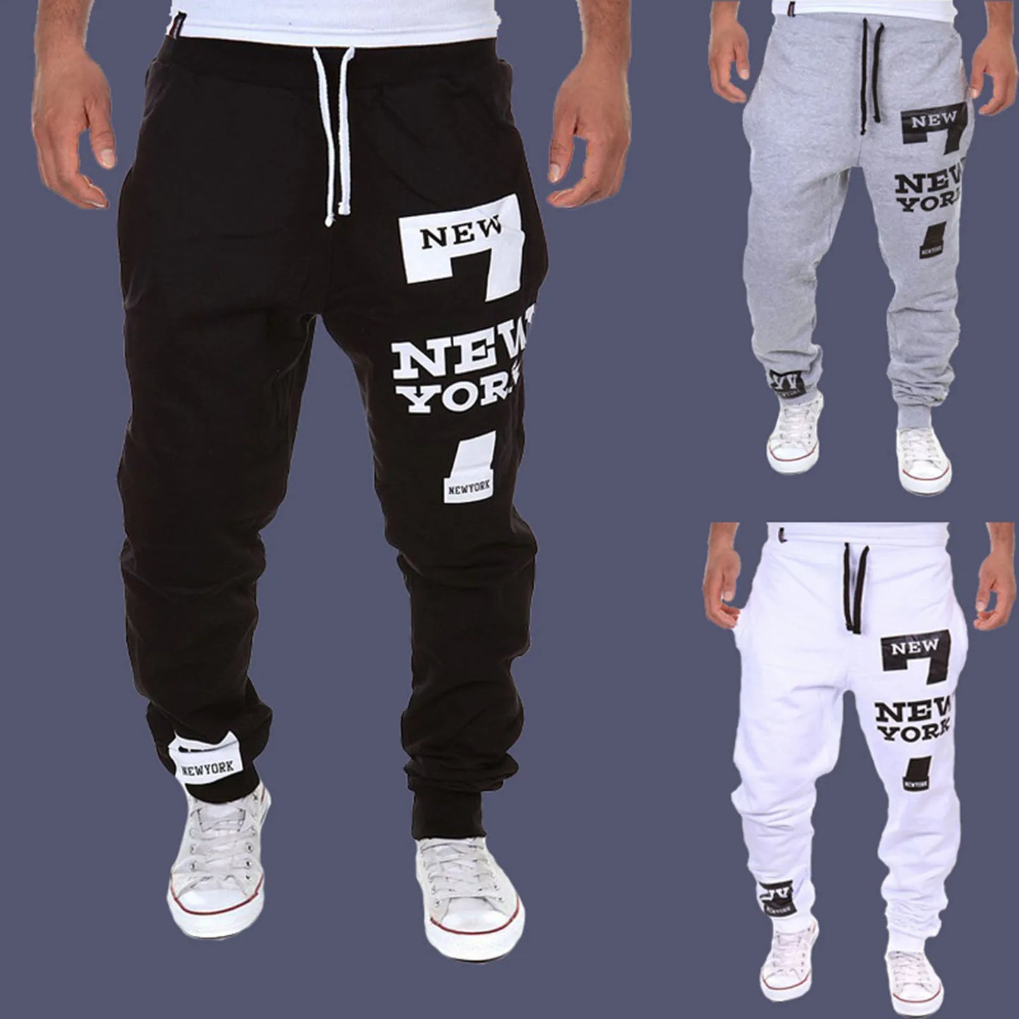 Men's Active Sweatpants with Drawstring and Elastic Waist